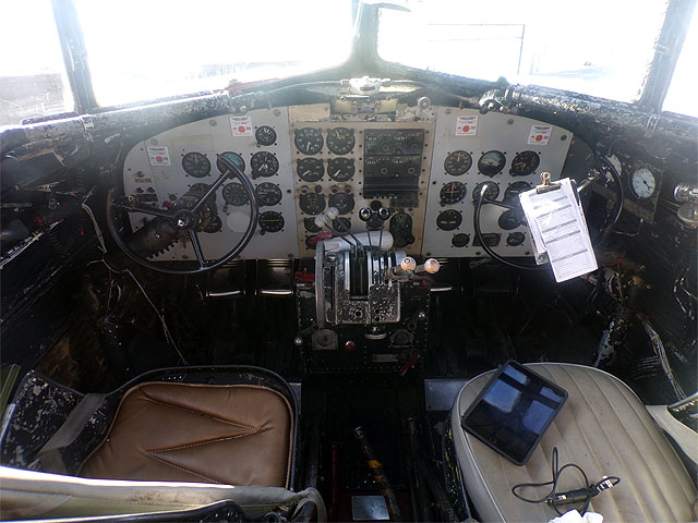 View from inside the cockpit